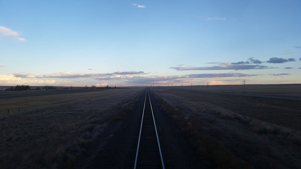 Railroad tracks disappearing into the distance