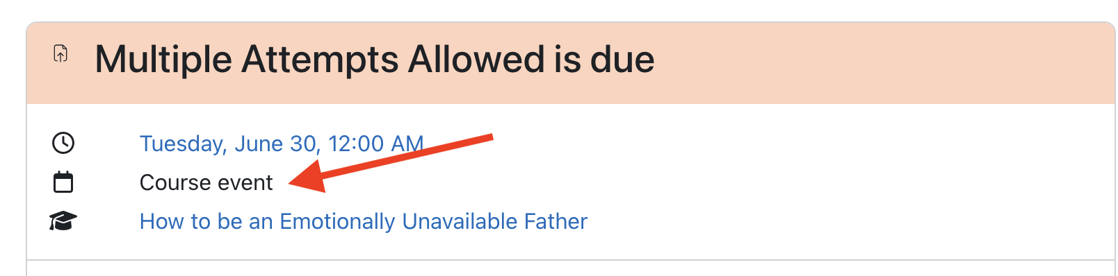 Dialog describing an event